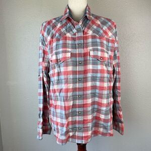 JACHS Girlfriend Bea Snap Down Flannel Shirt Size XL EUC
